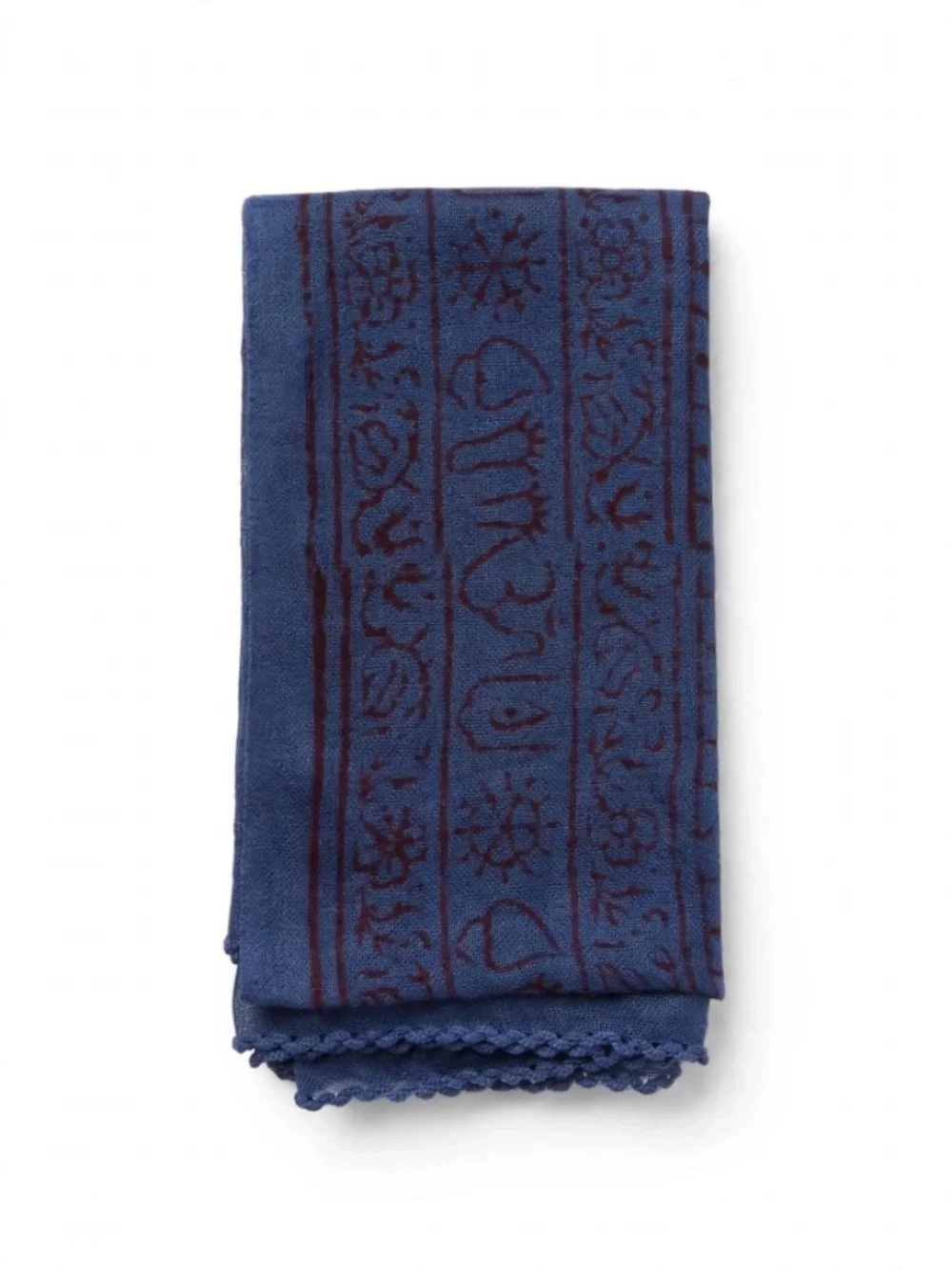 Navy Blue Sheer Rayon Gauze Om Indian Mantra Scarf Meditation Prayer Shawl NEW